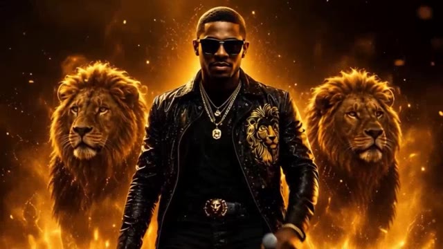 THE ONE music video — artist walking through a golden portal flanked by lions