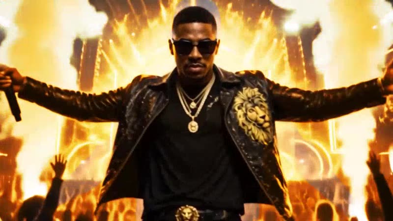 Jovane Ray performing on a fiery stage